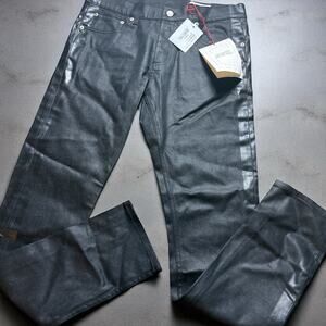 Alexander McQueen Black Men’s Jeans With Satin Side Stripe Size 48 NWT $690